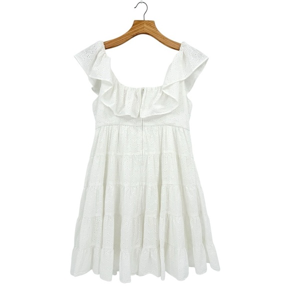 Lilly Pulitzer Emie Babydoll Ruffle Eyelet Dress in White Size 8 - Picture 3 of 14